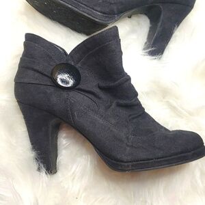 Rampage JAQUELIN Black Faux Suede Ankle Boots 7M